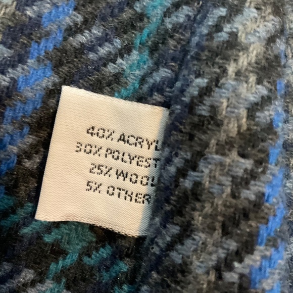 VTG London Fog Trench Coat Blue Women's Sz 8 Petite Wool Plaid Removable Lining - Picture 9 of 11